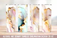 Alcohol ink Tumbler Design Sublimation. 20 oz, PNG. Product Image 1