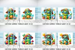 Summer cartoon Tumbler Wrap|PNG, 20 oz. Product Image 1
