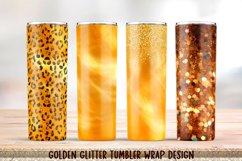 Golden glitter tumbler wraps Sublimation. 20 oz. Product Image 1