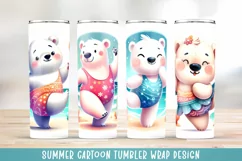Summer cartoon Tumbler Wrap|PNG, 20 oz. Product Image 1