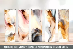 Alcohol ink Tumbler Design Sublimation. 20 oz, PNG. Product Image 1