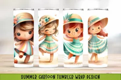 Summer cartoon Tumbler Wrap|PNG, 20 oz. Product Image 1