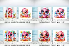Summer cartoon Tumbler Wrap|PNG, 20 oz. Product Image 1