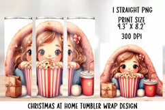 Christmas at home tumbler wraps Sublimation PNG. Product Image 2