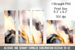 Alcohol ink Tumbler Design Sublimation. 20 oz, PNG. Product Image 3