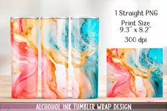 Alcohol ink Tumbler Design Sublimation. 20 oz, PNG. Product Image 4
