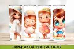 Summer cartoon Tumbler Wrap|PNG, 20 oz. Product Image 1
