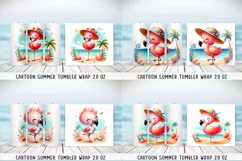 Summer cartoon Tumbler Wrap|PNG, 20 oz. Product Image 1