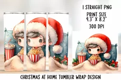Christmas at home tumbler wraps Sublimation PNG. Product Image 3