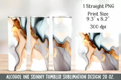 Alcohol ink Tumbler Design Sublimation. 20 oz, PNG. Product Image 4