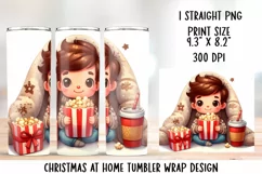 Christmas at home tumbler wraps Sublimation PNG. Product Image 4