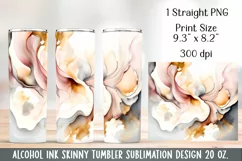 Alcohol ink Tumbler Design Sublimation. 20 oz, PNG. Product Image 6
