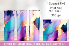 Alcohol ink Tumbler Design Sublimation. 20 oz, PNG. Product Image 4