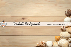 Seashells On Wood Background Product Image 1