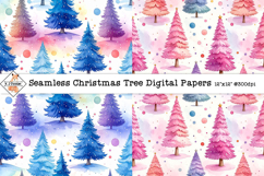 Seamless Christmas Trees Pattern Digital Papers Product Image 1