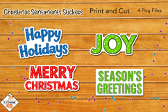 Christmas Sentiments Stickers | Print and Cut Product Image 1