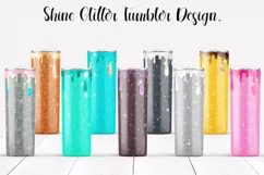 Skinny tumbler design. 20 oz, Shine Glitter Sublimation PNG. Product Image 1