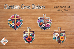 Christian Cross Stickers | Print and Cut Product Image 1