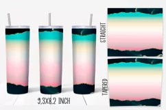 Ombre gradient tumbler wraps Sublimation. 20 oz, PNG. Product Image 5