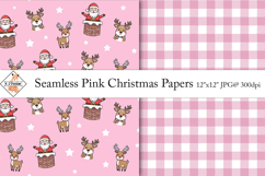 Seamless Pink Christmas Pattern Digital Papers Product Image 1