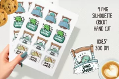 Dino snore printables stickers. PNG, JPG. Product Image 2