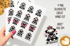 Princess pug printable stickers. PNG, JPG. Product Image 2
