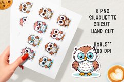 Funny owls printable stickers. PNG, JPG. Product Image 2