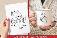 Valentine's day cute cupid cat SVG, PNG. Product Image 1