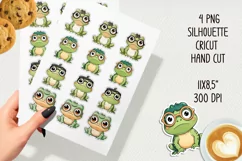Funny curious frogs printable stickers. PNG, JPG. Product Image 2