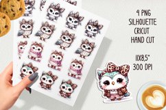 Cute fashion owl stickers, JPG, PNG. Product Image 2