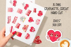 Retro Valentine&#039;s day printable stickers. PNG, JPG. Product Image 2