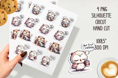 But first coffee owl stickers, JPG, PNG. Product Image 2