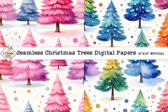 Seamless Christmas Trees Pattern Digital Papers Product Image 1
