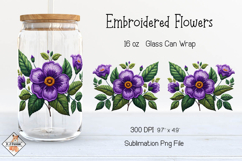 Beer Can Glass Embroidered Flowers Sublimation Wrap Product Image 1