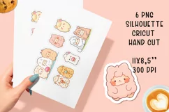 Cute Kawaii llama printable stickers. PNG, JPG. Product Image 2