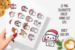 Christmas characters with a sign printable stickers, PNG. Product Image 2