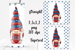 Patriotic Gnome Tumbler design. Sublimation PNG, 20 oz. Product Image 2