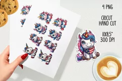 Patriotic unicorn printable stickers. Cricut PNG. Product Image 2