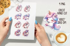 Unicorn jumping printable stickers. PNG, JPG. Product Image 2