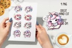My dear diary unicorn printable stickers. PNG, JPG. Product Image 2