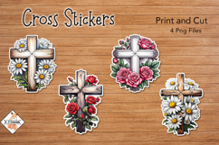 Christian Cross Stickers | Print and Cut Product Image 1
