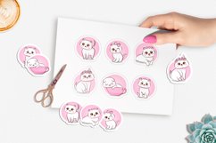 Cute kitty printable stickers. PNG, JPG. Product Image 2