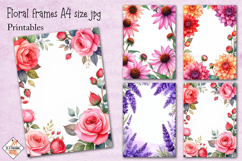 Floral Frame printable papers JPG Product Image 1