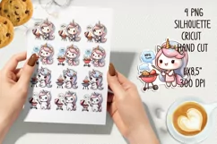 Cute unicorn and BBQ time printable stickers. PNG, JPG Product Image 2