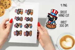 USA Patriotic pug printable stickers. Cricut PNG. Product Image 2
