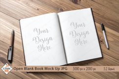 Open Blank Book Mock Up Photo JPG | Background Product Image 1