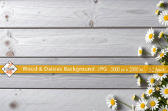 Wood &amp; Daisies Background Mockup Photo jpg Product Image 1