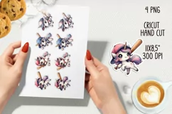 Baseball unicorn printable stickers. PNG, JPG. Product Image 2