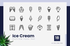 Ice Cream Outline Icon Set Product Image 1