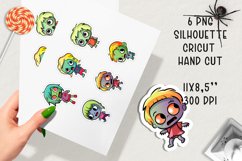 Cute Halloween Zombies printable stickers. Product Image 2